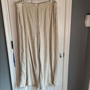 Simply Vera Vera Wang Wide Leg Linen Pants in Beige